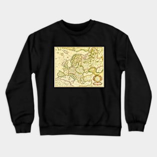 Antique Map of Europe by Gerardus and Rumold Mercator, 1595 Crewneck Sweatshirt